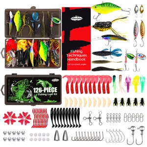 126/153 Pcs Fishing Lures - 2025 New Tackle Box with Tackle Included, Fishing Kit with VIBs, Frogs, Minnows, Soft Baits, Hooks & Weights Accessories, Freshwater Bass Fishing Gift for Men