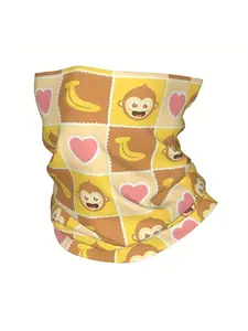 Cute Monkey And Banana Thin Bandana Neck Wrap Scarf Headband Neck Cover