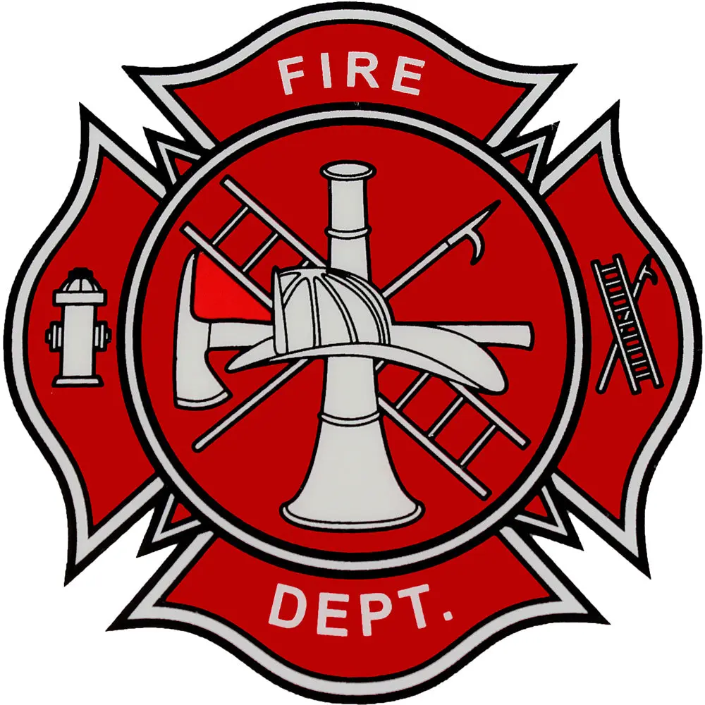 Fire Department Official Logo Vinyl Decal, DIY Scrapbooking & Stamping Wall Sticker for Toys & Hobbies Projects, Vinyl Decals