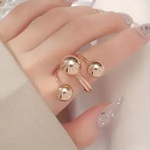 Korean Fashion Metal Ball Multi-Loop Adjustable Open Ring - Stylish Design with Unique Metal Ball & Versatile Multi-Loop Structure for Everyday Use