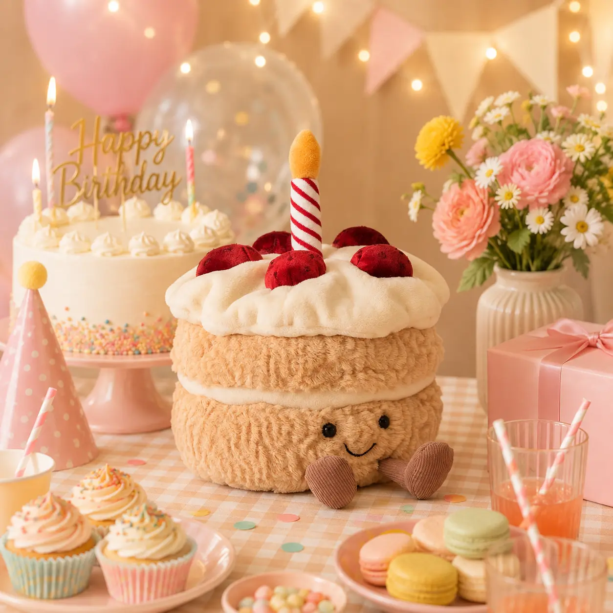 Jellycat Birthday Cake Plush – Cute Soft Celebration Stuffed Toy & Birthday Gift