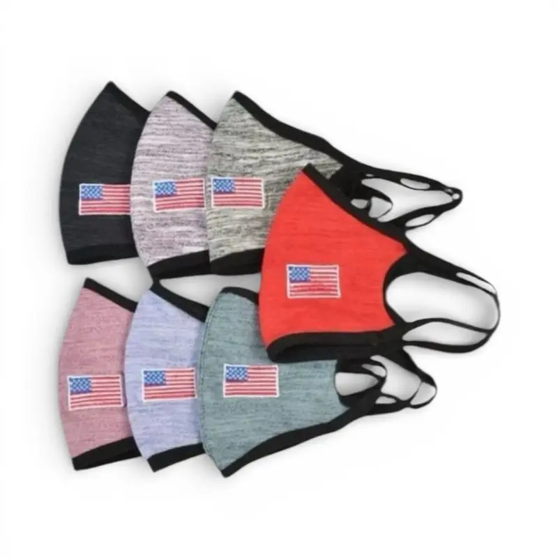 Cotton American Flag Face Mask, Reusable Washable Unisex Face Covering, Pack of 12