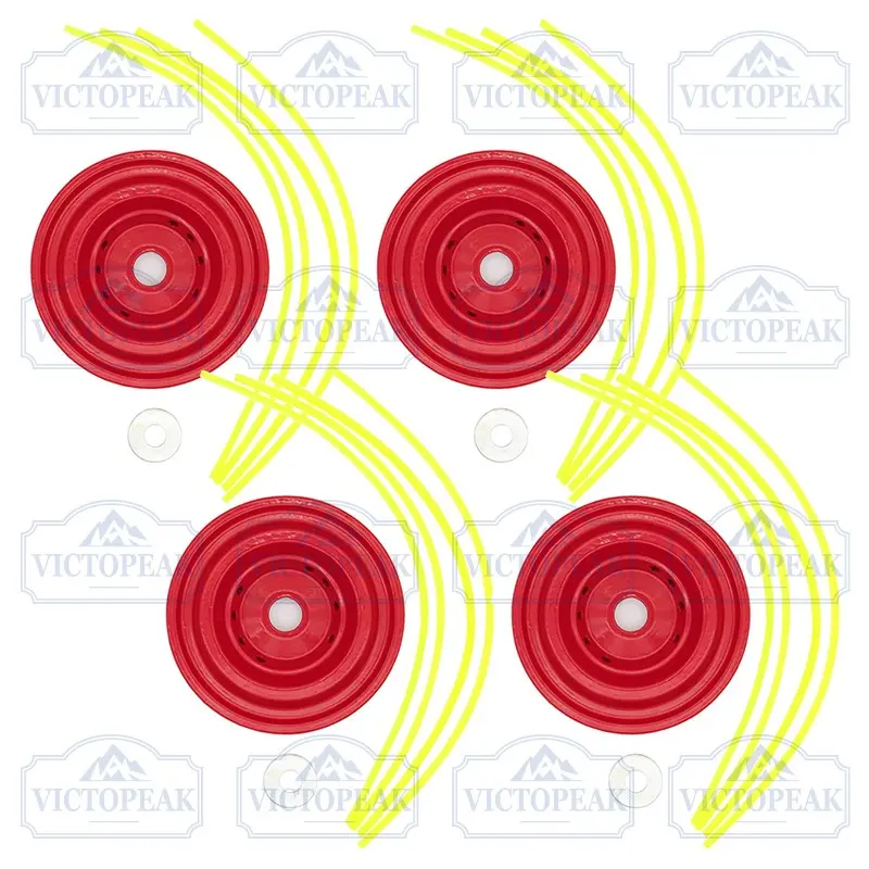 4 Pieces Garden Parts Lawn Mower Petrol Gasoline Grass Trimmer Head Brush Cutter Head Universal Brushhead Aluminum Aluminum Plate Grass Cutter Head, 8-Hole Design, Pack of 4, Durable Lawn Maintenance Tool, Essential Gardening Equipment