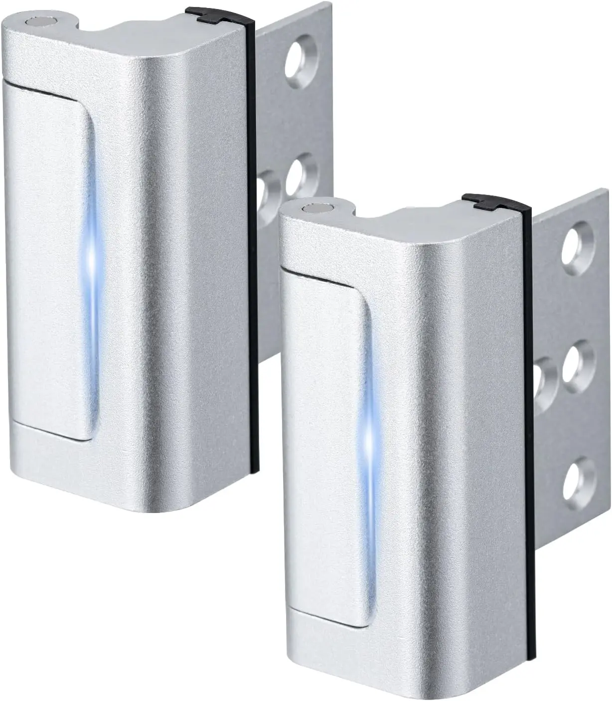 2 Pack Home  Door Lock,Childproof Door Reinforcement Lock,with 3" Stop Withstand 800 lbs,for Inward Swing Doors,Night  Safety Metal Flip Lock Deadbolt Latch ()