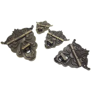 Antique-style floral European buckle, zinc alloy Right-angle box clasp, wooden box, wine box latch, furniture clasp
