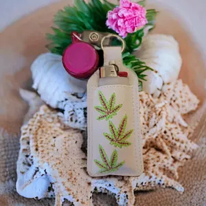 key chains Lighter holder white stitched