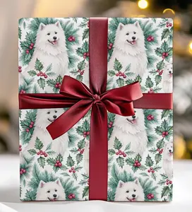 Samoyed Christmas Wrapping Paper: Holiday Dog Gift Wrap