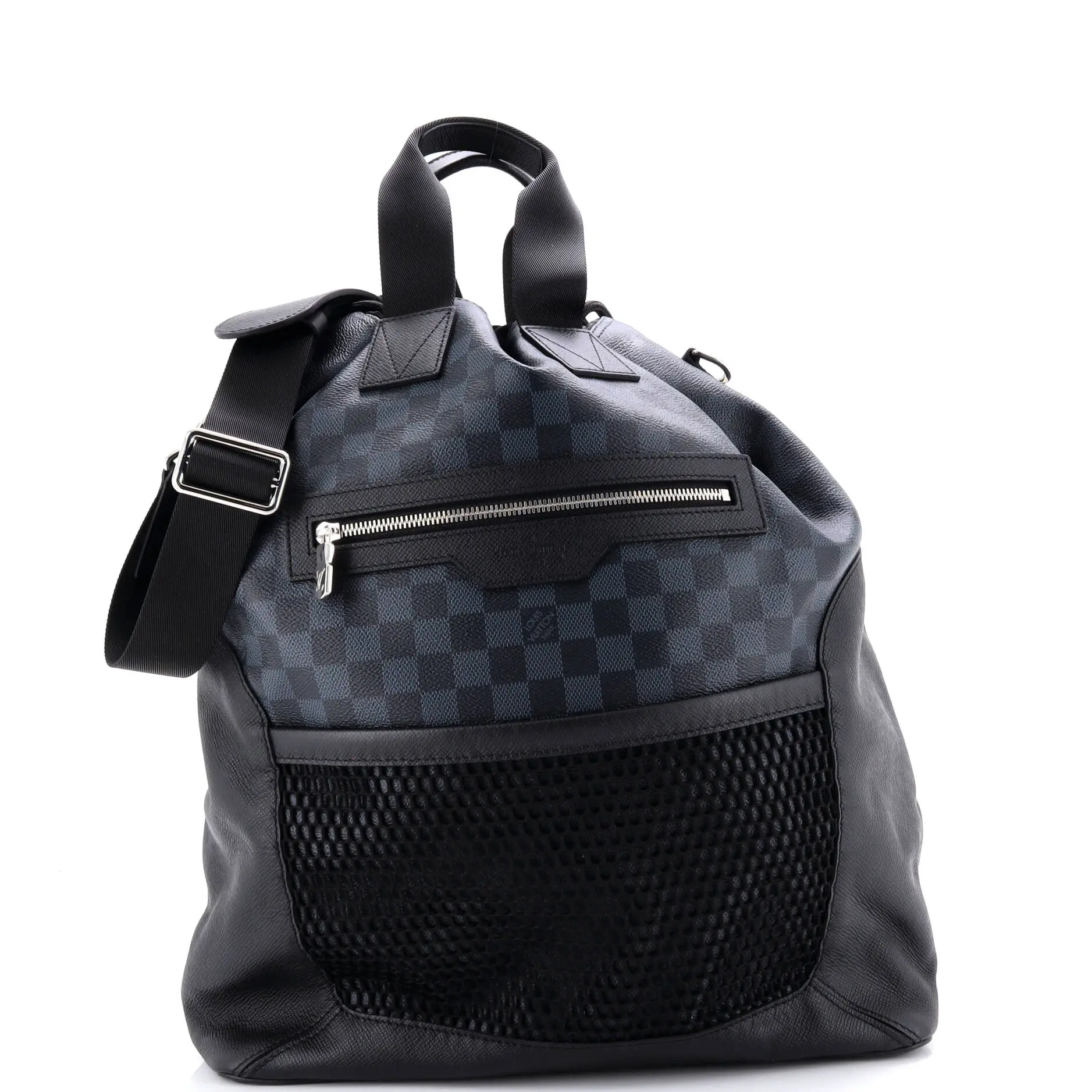 Pre-owned Louis Vuitton Canvas Coated, Leather Backpacks Matchpoint Hybrid Backpack Damier Cobalt by Rebag
