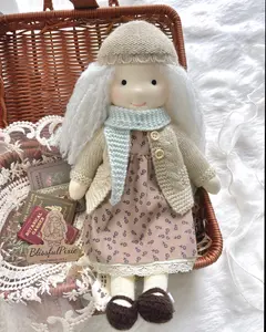 Waldorf Rag Doll 12" Kaida - Handmade Personalized Plush for Kids, Birthday Present in Pretty Gift Box