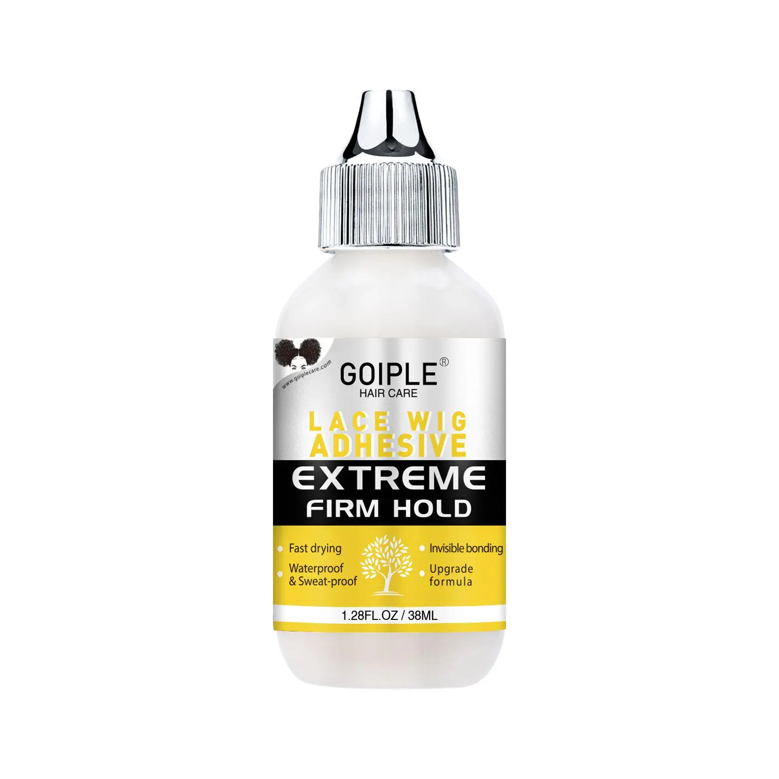 Lace Glue for Wigs 38ML- Strong Hold Transparent Wig Adhesive for Lace Front Wigs Waterproof Hair Bonding Glue for Natural Look Poly Gel Haircare