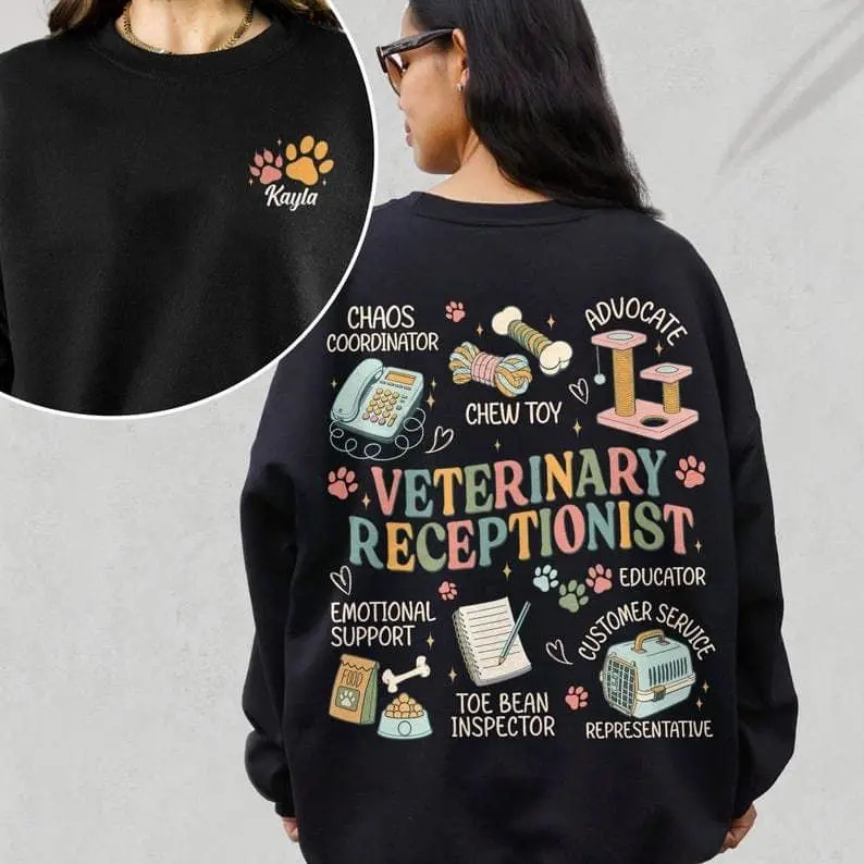 [Sale off up to 50%] Veterinary Receptionist Sweatshirt, Vet Assistant Shirt, Gift For Veterinarian, Animal Lover Shirt, Veterinary Shirt