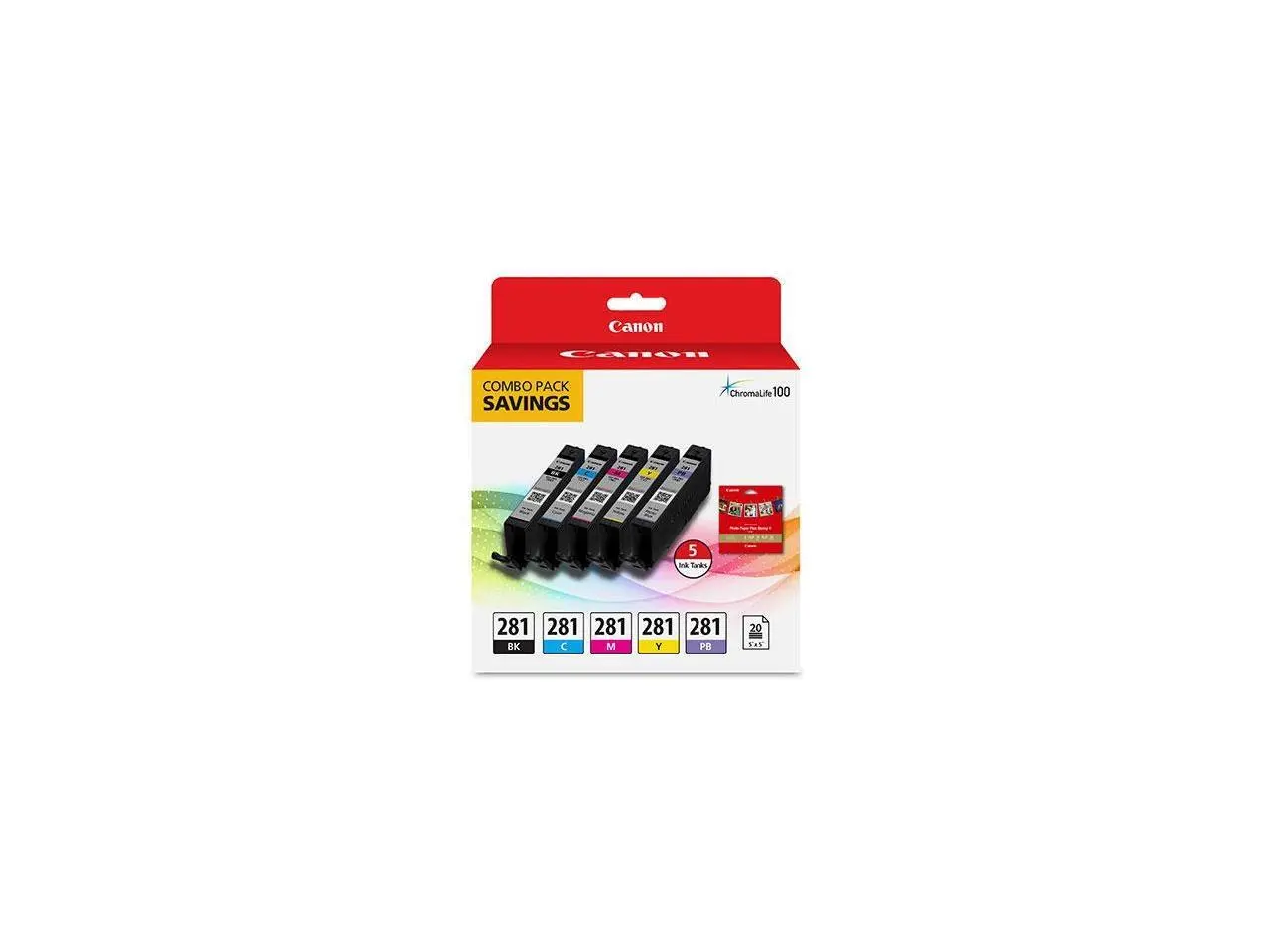 Canon CLI-281 Ink Cartridge/Paper Kit Combo Pack Ink Cartridge/Paper Kit