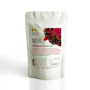 Danfe Tea 18° Hibiscus Green Tea - Caffeine-Light Blend for Immunity & Skin Glow - Himalayan Loose Leaf Tea - 2.25 oz - US Grown - Herbal Beverage