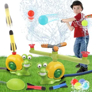 4 in 1 Water Sprinklers T Ball Set for Kids, Baseball Sprinkler for Backyard Helicopter Toy Outdoor Game, Attaches to Garden Hose Summer Yard Pool Water Toy