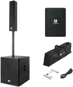 EXOTON S-1803 Portable PA Line Array Column DJ System, 18" Powered Subwoofer, 3000W 3-Way PA System, TWS, DSP Modes, Includes Carry Bag