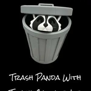 3D Printed Trash Can and Articulated Racoon