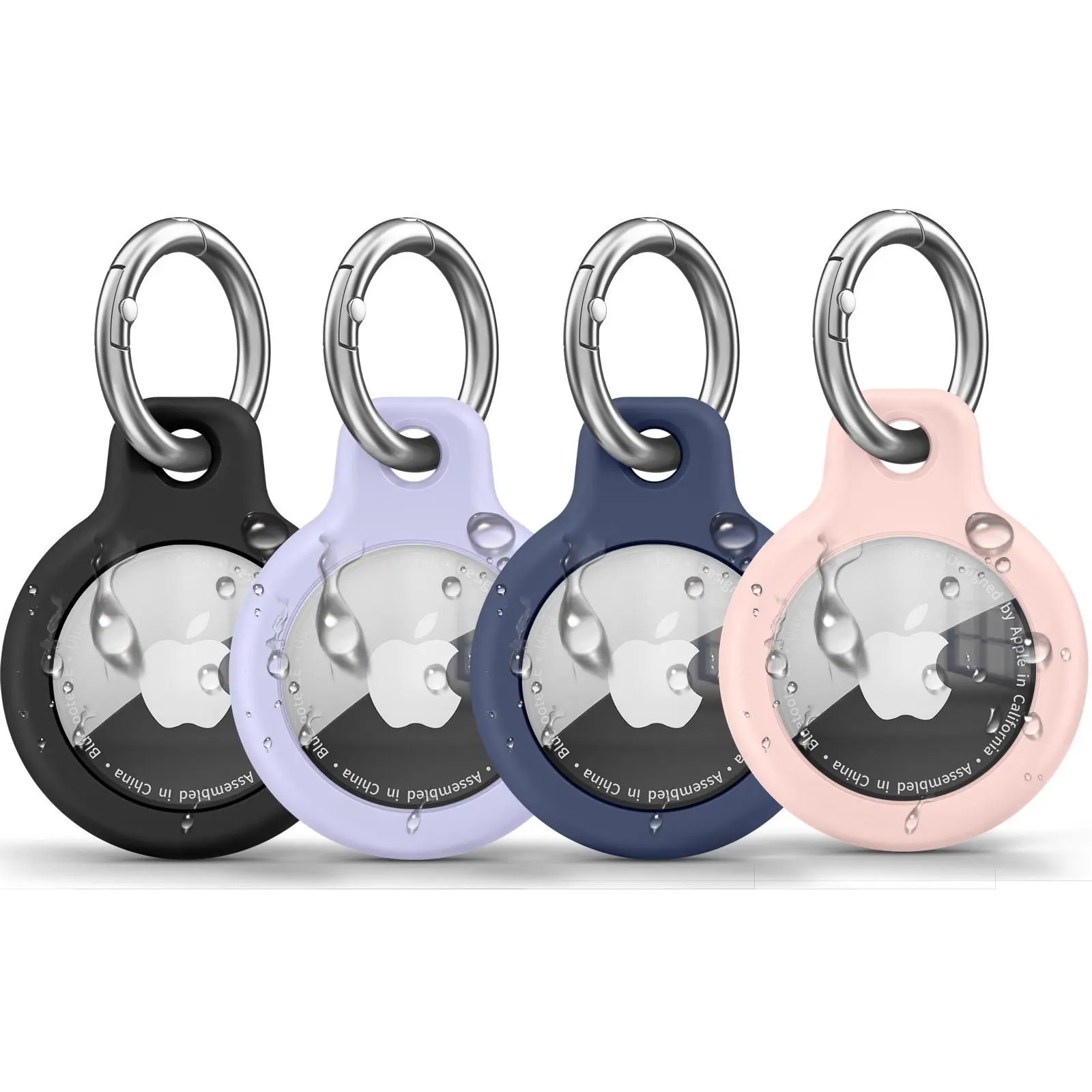For Apple Airtags Case With Keychain Tracker Holder Soft Silicone Protective S Anti-scratch Waterproof Sleeve Dog Cat Collar