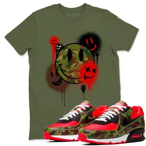 Unisex T-shirt to match Jordan Max 90 Reverse Duck Camo - Smile Painting. 100% Cotton for Casual Wear. Comfortable Summer Unisex T-Shirt to match Jordan Sneaker. Streetwear Style. urban outfitters