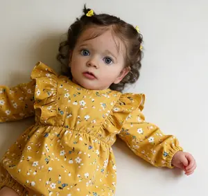 Realistic Reborn Baby Doll Girl, 20 Inch Lifelike Newborn Doll with Floral Romper, Handmade  Toddler Doll for Collectors & Kids 3+,Birthday,Holidays Gifts.
