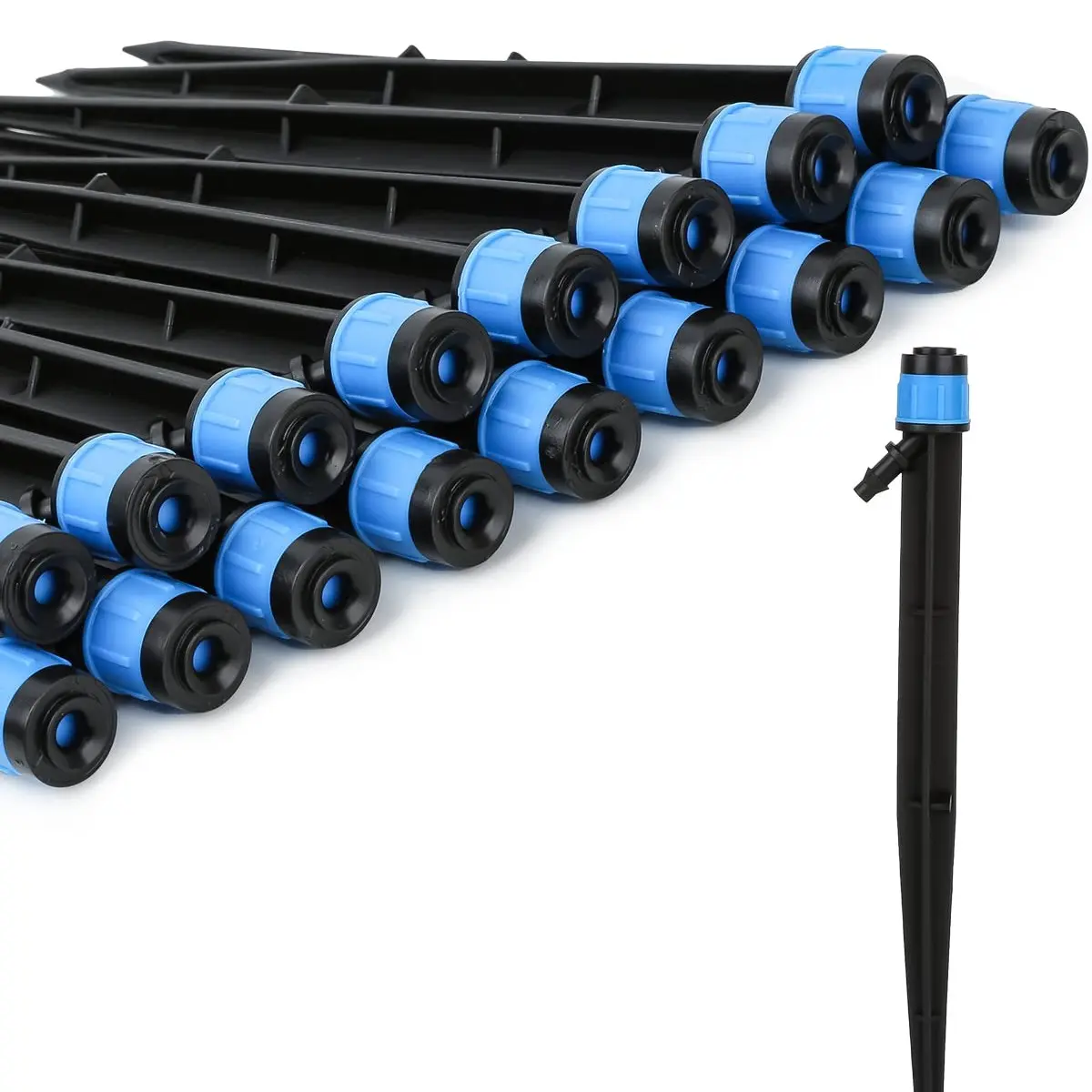 50pcs 18cm Drip Emitters Kit, Adjustable 360 Degree Water Flow, Ideal for 4/7mm Tube, Drip Irrigation System for Efficient Watering, Garden Lawn Sprinkler, Watering Systems, Plant Sprinkler