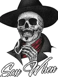Say When Doc Holiday Sticker Decal Skeleton Skull Tombstone Quote Premium Quality Vinyl Sticker, Laptop Water Bottle Decal Sticker