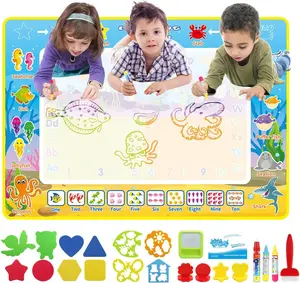 Large Water Doodle Mat 40 x 28 Inch Kids Water Painting Writing Drawing Mat Toy,Mess Free Coloring Extra Large Magic Educational Toys for Boys Girls Age 3 4 5 6 7 8 Year Old Christmas Birthday Present