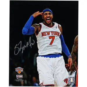 Carmelo Anthony New York Knicks Autographed 8' x 10" Celebration Photograph - Fanatics Authentic Certified - NBA Memorabilia