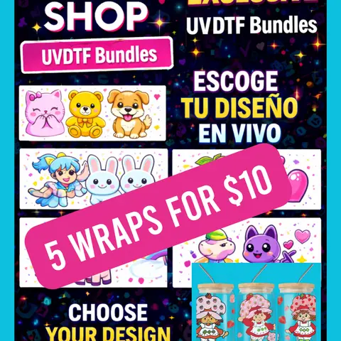 Exclusive UVDTF Bundles - 16 Oz Libbey Glass Wrap Decorative stickers for glass can
