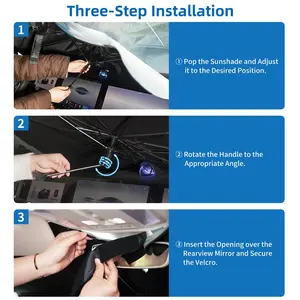 Universal Car Windshield Sunshade Umbrella - Collapsible Auto Sun Shield for Tesla & All Vehicles, Foldable Carshade with Windshield Cover, Upgraded Reflective Material, Car Visor Sun Curtain, Easy Setup Sunshade Parasol windshieldcover