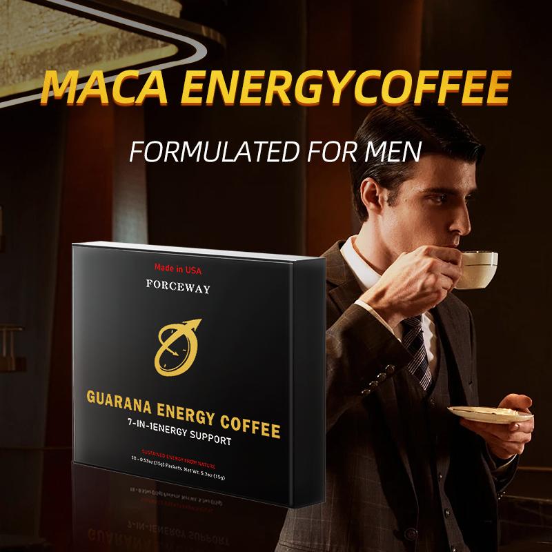 Guarana Energy Coffee, containing 3 packs of vitamin B3, Polygonatum sibiricum extract, Mulberry extract, Ginseng extract, etc