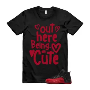 Unisex T-shirt to match Jordan 12 Flu game Sneaker - Out here being cute. 100% Cotton for Casual Wear. Comfortable Summer Unisex T-Shirt to match Jordan Sneaker. Streetwear Style. urban outfitters
