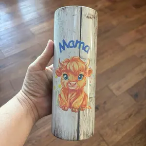MAMA 20oz Cow Tumbler with Adorable Cow Design and "Mama" Text, Perfect for Daily Use