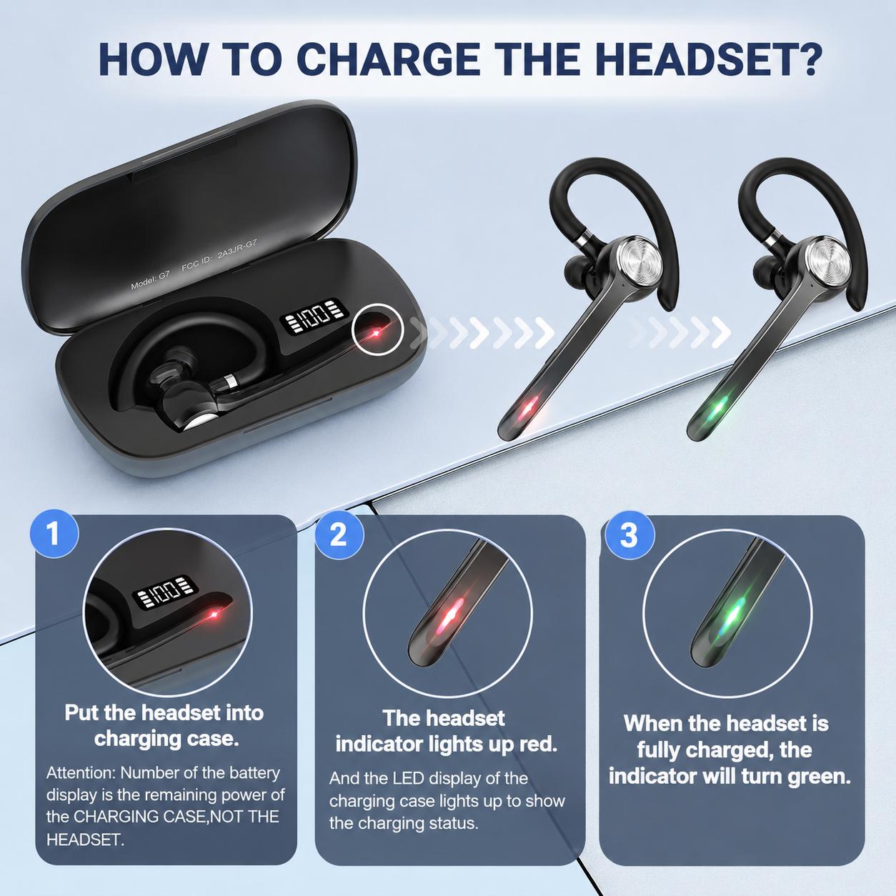 YETPOW Bluetooth Noise Cancellation On-Ear Headphones with Mic, 500mAh Charging Case, 72H Talk Time, Mute Button, Hands-Free Design,  LED Display, USB-C Charging, Manufacturer Warranty for Truckers, Cellphones tiktokshopbacktoschool, Wireless, Wireless He