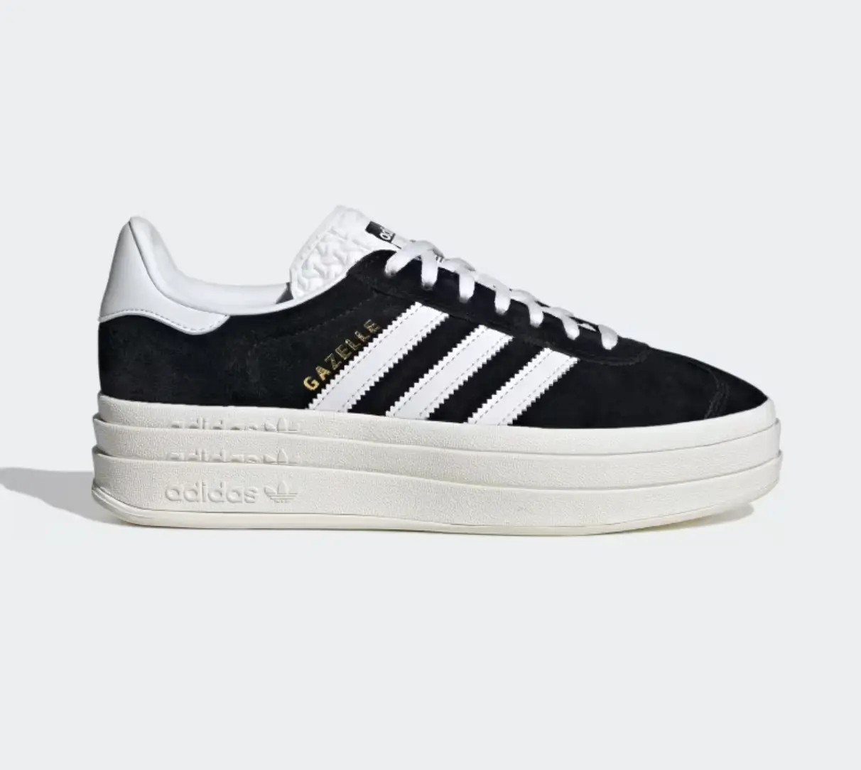 adidas Women's Gazelle Bold Shoes Core Black / Cloud White SKU: HQ6912 Trainer Casual Sneaker Women Sneakers for Women Running Shoes Gym Shoes Womens Trainers Soccer Casual Shoes