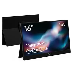 Pixio PX160 Wave Portable Monitor 15.6 inch 60Hz FHD 1080p IPS Panel HDR Screen Cover Stand USB-C HDMI Laptop Screen Extender Portable Monitor for Laptop, PC, Console, Phone