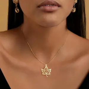 Stylish and Versatile Stainless Steel Maple Leaf Necklace - Perfect for Daily Wear, Gifting, Parties, and Outfits