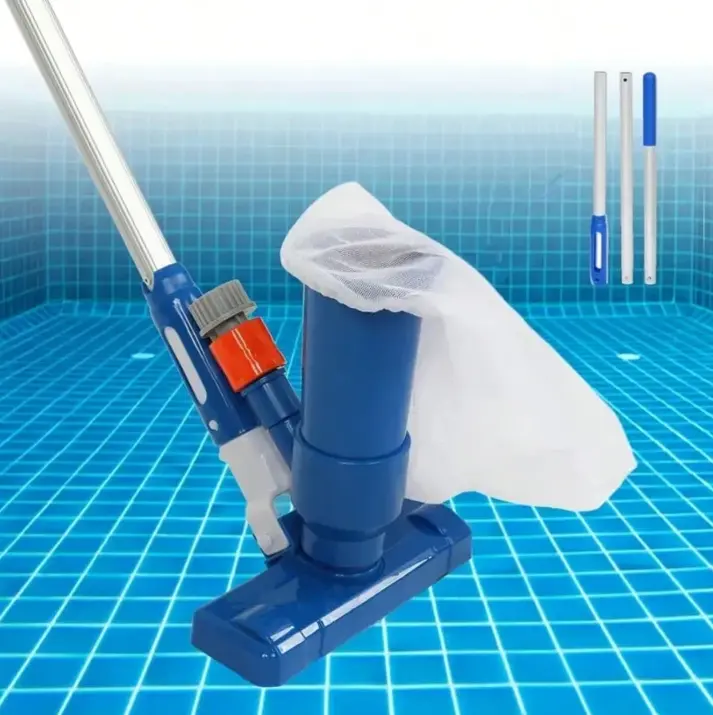 Portable and lightweight design] Handheld vacuum pool water cleaner with 5 telescopic rods, suitable for small pools and inflatable pools