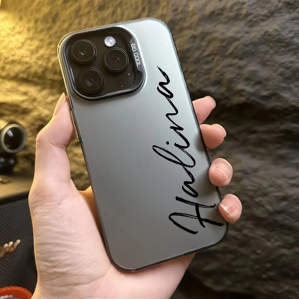 Personalized Smartphone Casing - UV-Printed Candy Color Matte Polycarbonate Shockproof Protective Cover, DIY Custom Name Accessory for iPhone 17,16,16 Plus,15,15 Plus,14,14 Plus,13,12,11,Pro Max, Luxury Gift