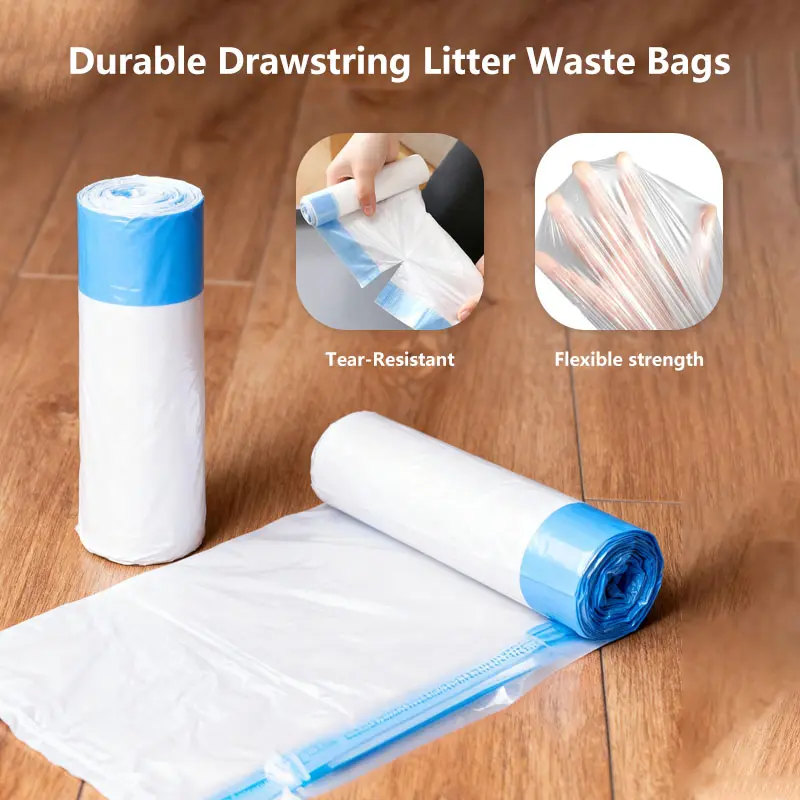 Automatic Cleaner Cat Litter Box Liners, 15 Pack Rolls Thick Plastic Tear-Proof Efficient Trash Bags for Smart Large-Capacity Self-Cleaning Trays, Ideal for Pet Litter Waste Management