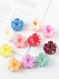 11pcs Egg Flower Hair Clips, 4cm Summer Vacation Sweet Cute Colorful Claw Clips, Side Half-Up Hair Accessories, Headwear