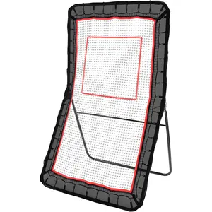 Father's Day Gift VEVOR Folding Lacrosse Rebounder for Backyard, Volleyball Bounce Back Net, Pitchback Throwback Baseball Softball Return Training Screen, Adjustable Angle Shooting Practice Training Wall