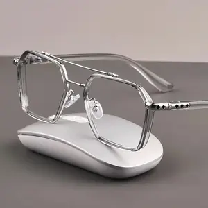 Stylish And Domineering Men's Plain Glasses For 2024, Without Prescription, High-definition Student Glasses