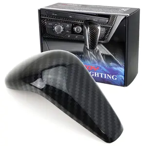 iJDMTOY Glossy Black Carbon Fiber Pattern Shift Knob Cover Shell For Audi 2016-2018 A6 S6 A7 S7 RS7, etc