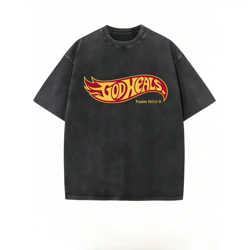 COLLUSION Unisex - T-shirt Oversize Nera Lavaggio Acido Con Stampa Di Angeli Sul Retro