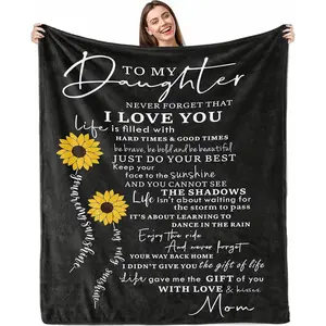 SoftHaven Daughter Gifts from Mom,Birthday Gifts for Daughters Adult,Christmas Valentines Graduation Mother Day Presents for Daughters,to My Daughter Throw Blanket from Mom 60"X50"