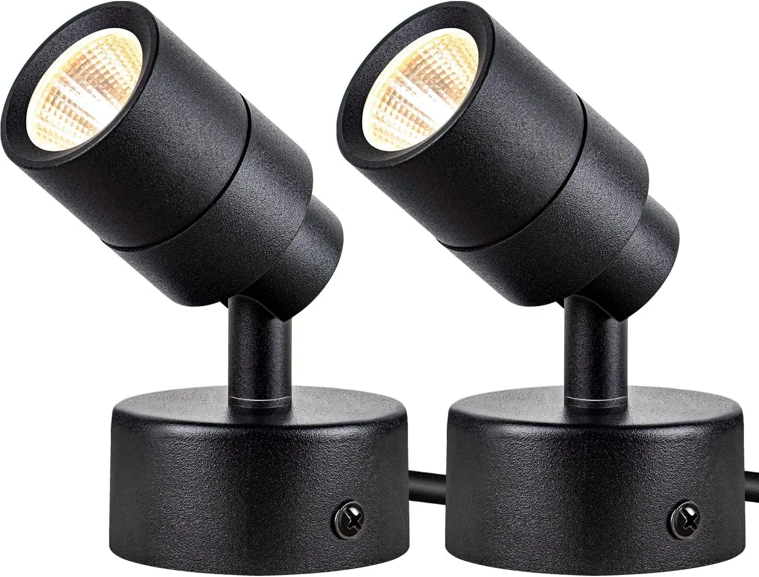 2 Pack LED 120V SpotLights Indoor, 3W Up Lights Floor Spotlight, 3000K Uplights Indoor Accent Lighting for Plants Pictures Artwork, 5.9 FT Cord with Foot Switch