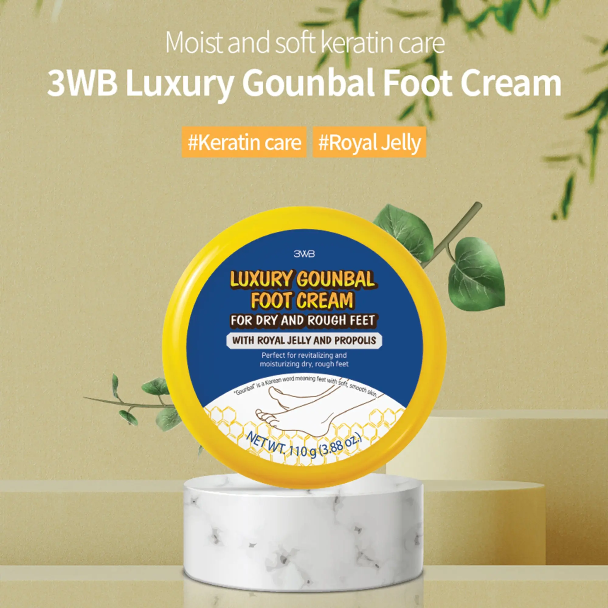 3WB Luxury Foot Cream – Intensive Urea & Propolis Repair for Cracked Heels, Dry Calluses, and Peeling Skin 3WB Luxury Foot Cream – Intensive Urea & Propolis Repair for Cracked Heels, Dry Calluses, and Peeling Skin