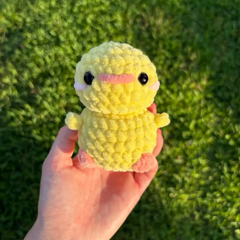 Handmade Crochet Happy Ducky Plushie, Kawaii Cute Handmade Gift for Collectibles Enthusiasts, Handmade Gifts