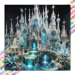 1 set of DIY diamond painting kit, 5D diamond art kit, DIY decoration fairy tale castle mosaic, diamond art, DIY art home decor, suitable for Christmas.