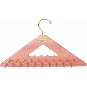 Woodlore 82020 Hanging Wooden Tie Organizer Rack - Household Tie Storage Accessory